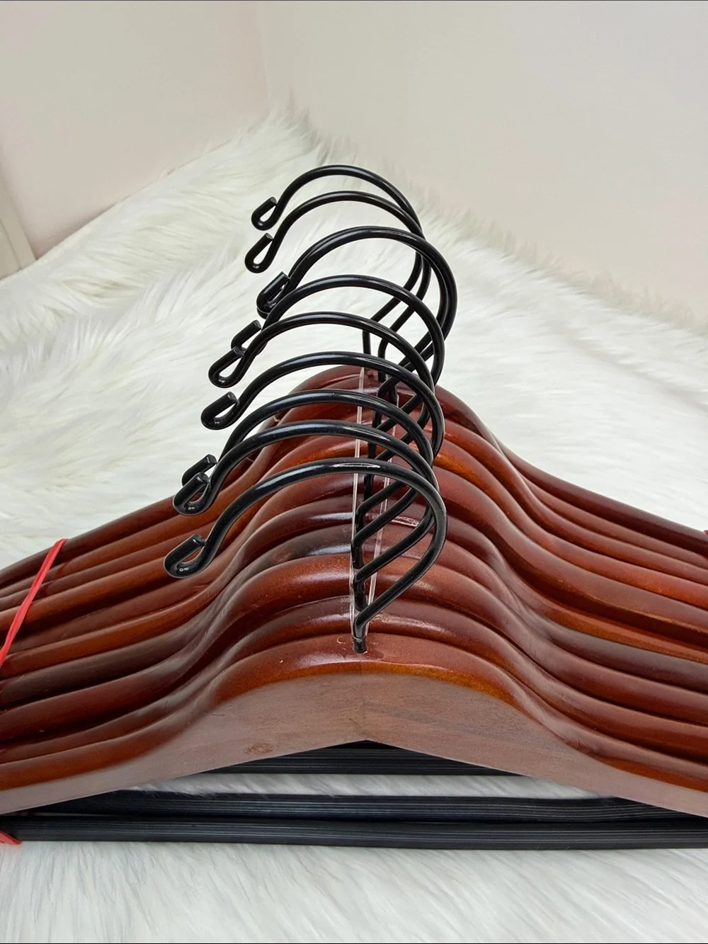 Brookstone Premium Wooden Suit Hangers in Mahogany  - Set of 10